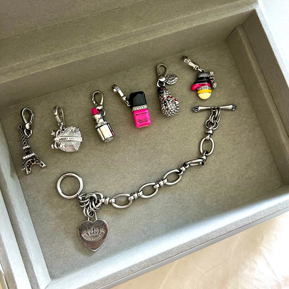 Juicy Couture Charms (Set of 6) Silver